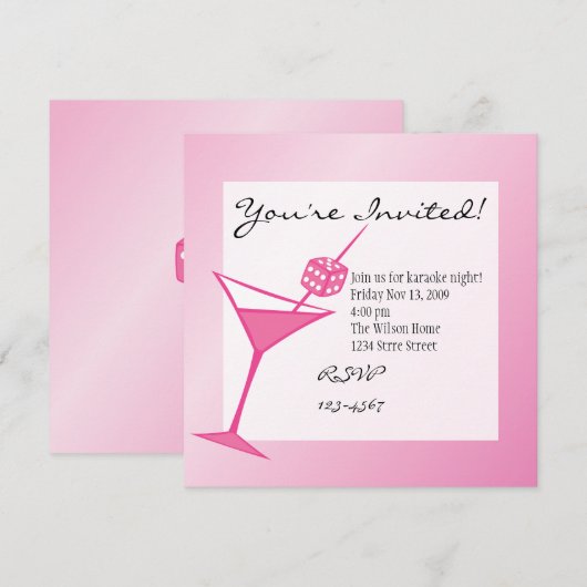 Dice Martini Kaart (Voorkant / Achterkant)