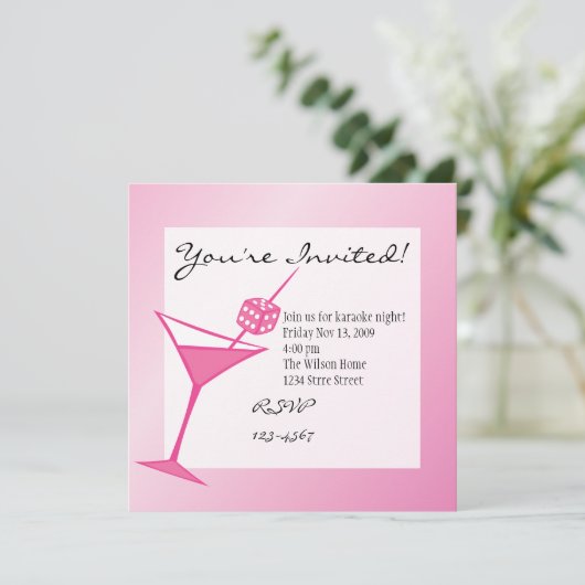 Dice Martini Kaart (Staand voorkant)