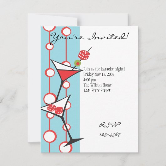 Dice Martini Kaart (Voorkant)