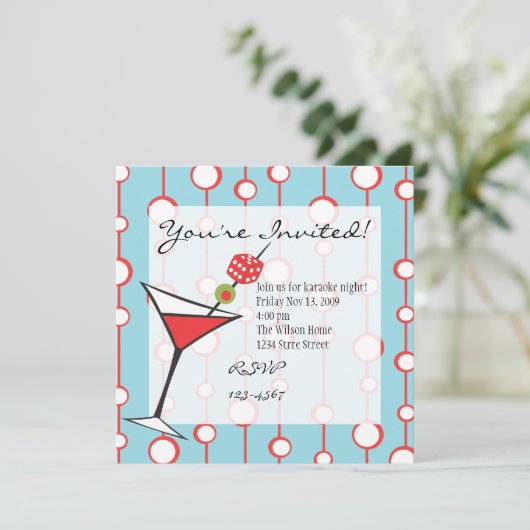 Dice Martini Kaart (Staand voorkant)