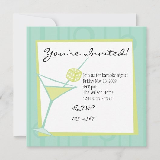 Dice Martini Kaart (Voorkant)