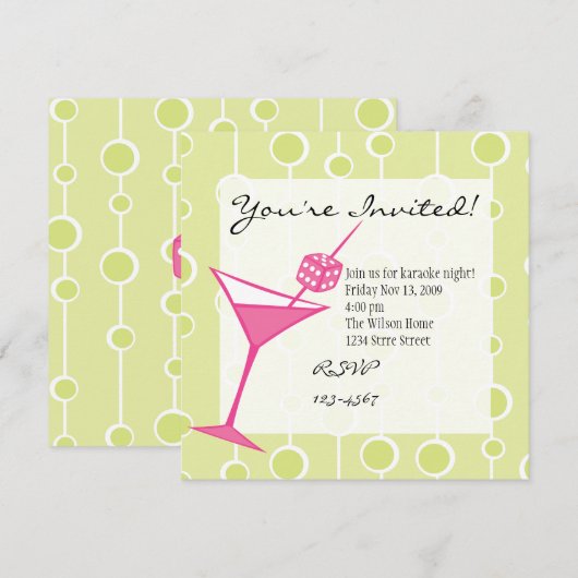 Dice Martini Kaart (Voorkant / Achterkant)