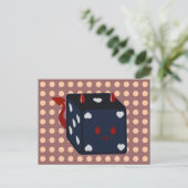 Dice met hart briefkaart (Staand voorkant)