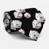Dice met kleurrijke Stippen op zwart Stropdas (Opgerold)