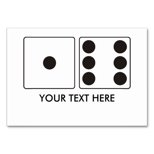 DICE-nummers 1 + 6 + jouw tekst Kaart (Voorkant)