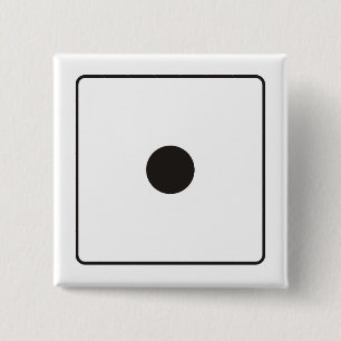DICE-nummers 1 + je ruggengraat. Vierkante Button 5,1 Cm