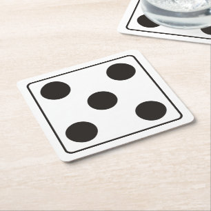 DICE-nummers 5 + je ruggengraat. Kartonnen Onderzetters