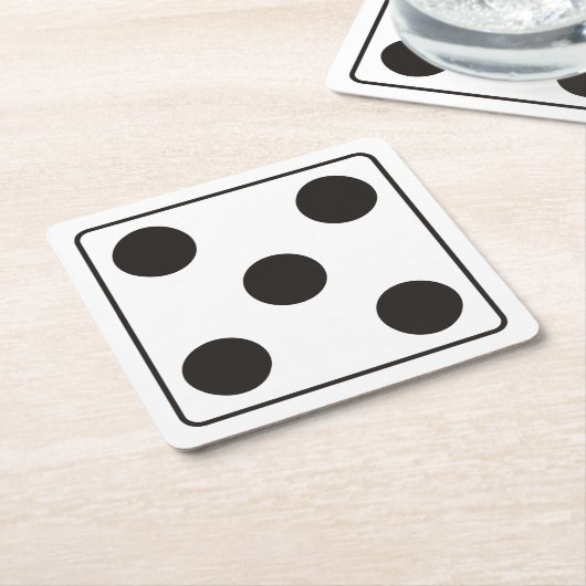DICE-nummers 5 + je ruggengraat. Kartonnen Onderzetters (Schuin)