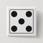 DICE-nummers 5 + je ruggengraat. Vierkante Button 5,1 Cm (Voorkant)