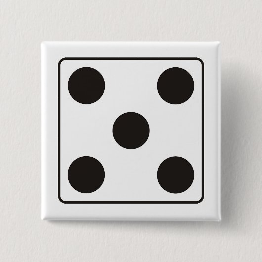 DICE-nummers 5 + je ruggengraat. Vierkante Button 5,1 Cm (Voorkant)