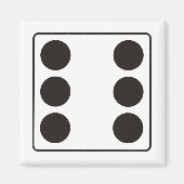 DICE-nummers 6 + je ruggengraat. Magneet (Voorkant)