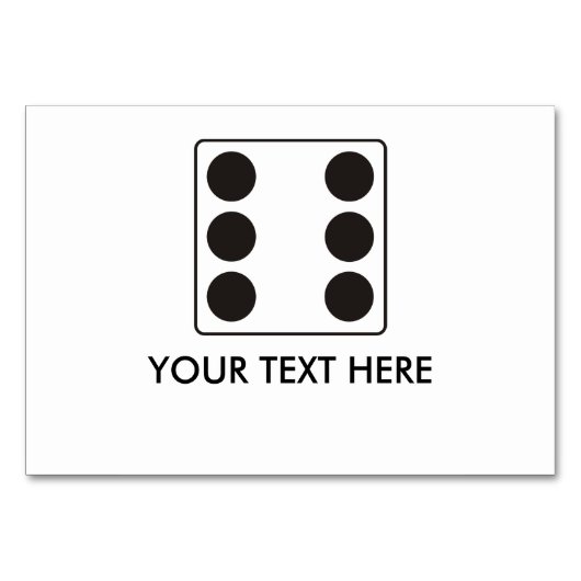DICE-nummers 6 + jouw tekst Kaart (Voorkant)