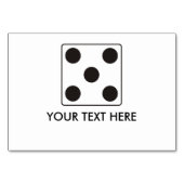 DICE-nummers van de pitten 5 + jouw tekst Kaart (Voorkant)