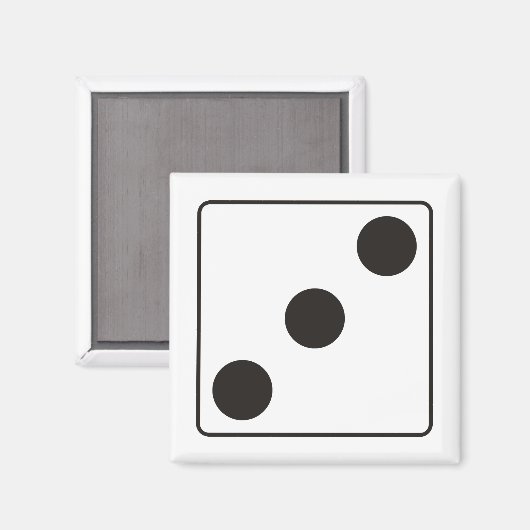 DICE-nummers van pips 3 + uw ruggengraat. Magneet (Voorkant / Achterkant)