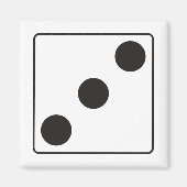 DICE-nummers van pips 3 + uw ruggengraat. Magneet (Voorkant)