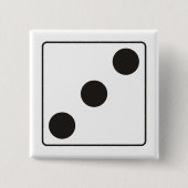DICE-nummers van pips 3 + uw ruggengraat. Vierkante Button 5,1 Cm (Voorkant)