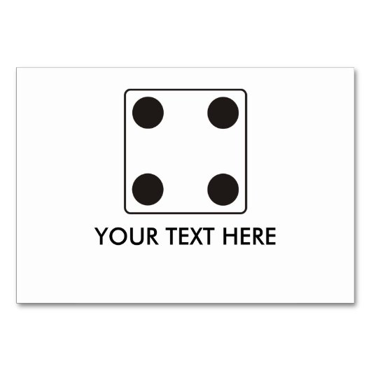 DICE-nummers van pips 4 + jouw tekst Kaart (Achterkant)