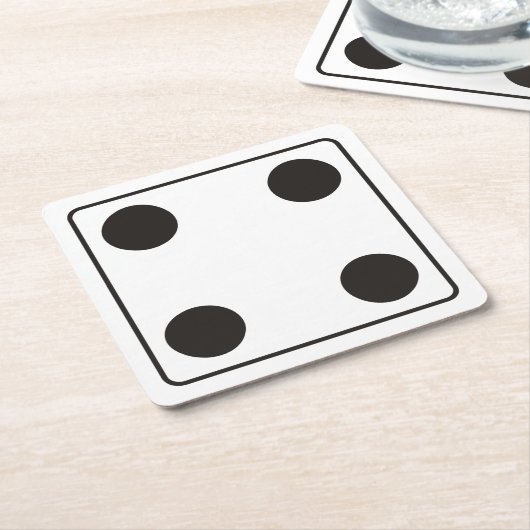 DICE-nummers van pips 4 + uw ruggengraat. Kartonnen Onderzetters (Schuin)