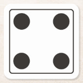DICE-nummers van pips 4 + uw ruggengraat. Kartonnen Onderzetters (Voorkant)