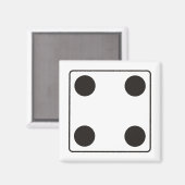 DICE-nummers van pips 4 + uw ruggengraat. Magneet (Voorkant / Achterkant)