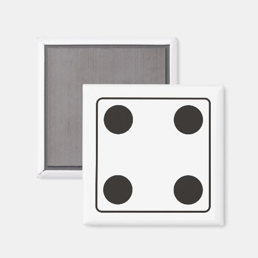 DICE-nummers van pips 4 + uw ruggengraat. Magneet (Voorkant / Achterkant)