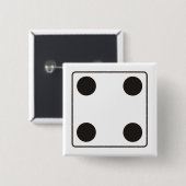 DICE-nummers van pips 4 + uw ruggengraat. Vierkante Button 5,1 Cm (Voorkant /achterkant)