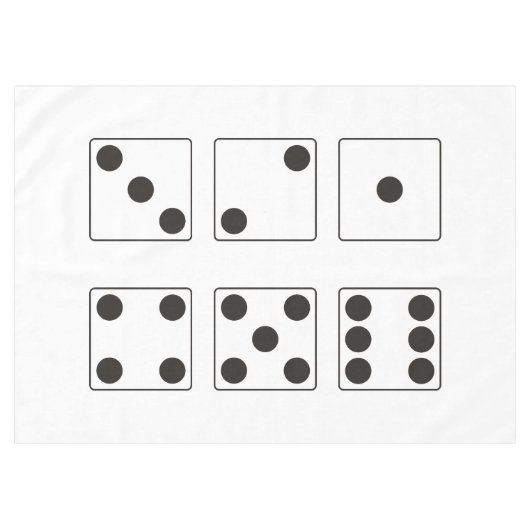 DICE-nummers van pips + uw achtergrondkleur en ide Tafelkleed (Voorkant (Horizontaal))