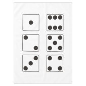 DICE-nummers van pips + uw achtergrondkleur en ide Tafelkleed (Voorkant)