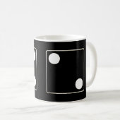 DICE-nummers van pips white 5 & 2 + uw ideeën Koffiemok (Voorkant rechts)