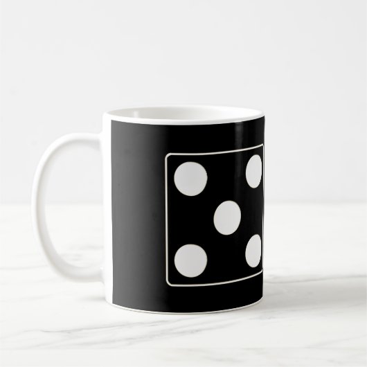DICE-nummers van pips white 5 & 2 + uw ideeën Koffiemok (Links)