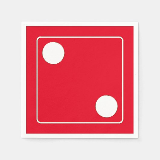 DICE-nummers witte pips 2 + uw ruggengraat. Servetten (Voorkant)