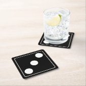 DICE-nummers witte pips 3 + uw ruggengraat. Kartonnen Onderzetters (Insitu)