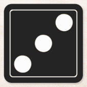 DICE-nummers witte pips 3 + uw ruggengraat. Kartonnen Onderzetters (Voorkant)