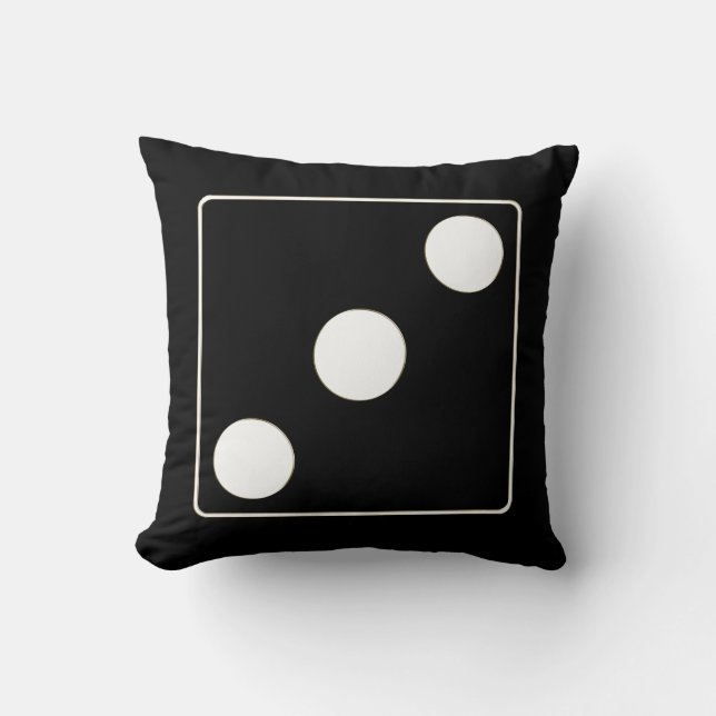 DICE-nummers witte pips 3 + uw ruggengraat. Kussen (Voorkant)