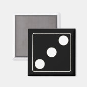 DICE-nummers witte pips 3 + uw ruggengraat. Magneet (Voorkant / Achterkant)
