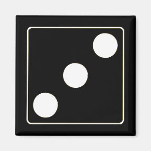 DICE-nummers witte pips 3 + uw ruggengraat. Magneet