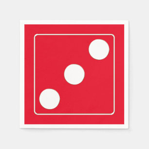 DICE-nummers witte pips 3 + uw ruggengraat. Servet
