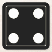 DICE-nummers witte pips 4 + uw ruggengraat. Kartonnen Onderzetters (Voorkant)