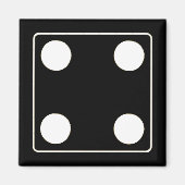 DICE-nummers witte pips 4 + uw ruggengraat. Magneet (Voorkant)