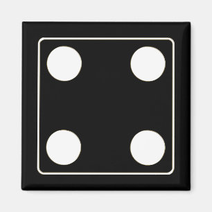 DICE-nummers witte pips 4 + uw ruggengraat. Magneet