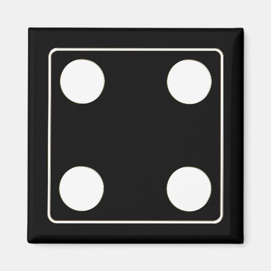 DICE-nummers witte pips 4 + uw ruggengraat. Magneet (Voorkant)