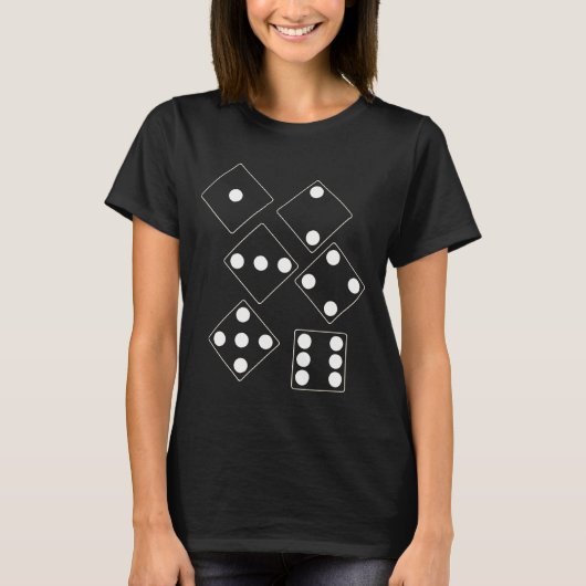 DICE-nummers witte pips + uw ruggengraat. en ideeë T-shirt (Voorkant)
