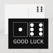 DICE-nummers witte pitten 1 + 6 + jouw tekst Briefkaart (Voorkant / Achterkant)