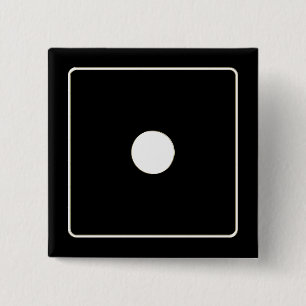 DICE-nummers witte pitten 1 + uw ruggengraat. Vierkante Button 5,1 Cm