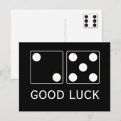 DICE-nummers witte pitten 5 & 2 + jouw tekst Briefkaart (Voorkant / Achterkant)