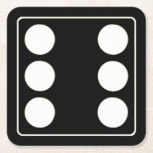 DICE-nummers witte pitten 6 + uw ruggengraat. Kartonnen Onderzetters (Voorkant)