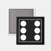 DICE-nummers witte pitten 6 + uw ruggengraat. Magneet (Voorkant / Achterkant)