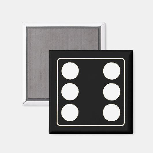 DICE-nummers witte pitten 6 + uw ruggengraat. Magneet (Voorkant / Achterkant)