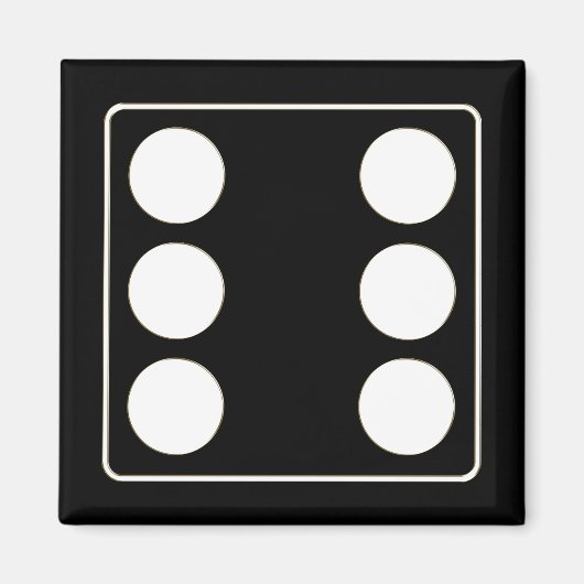 DICE-nummers witte pitten 6 + uw ruggengraat. Magneet (Voorkant)