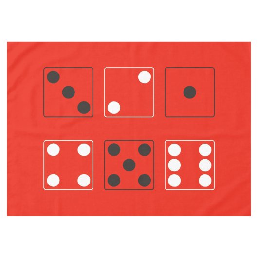 DICE-nummers zwarte witte mix + uw rug. Tafelkleed (Voorkant (Horizontaal))